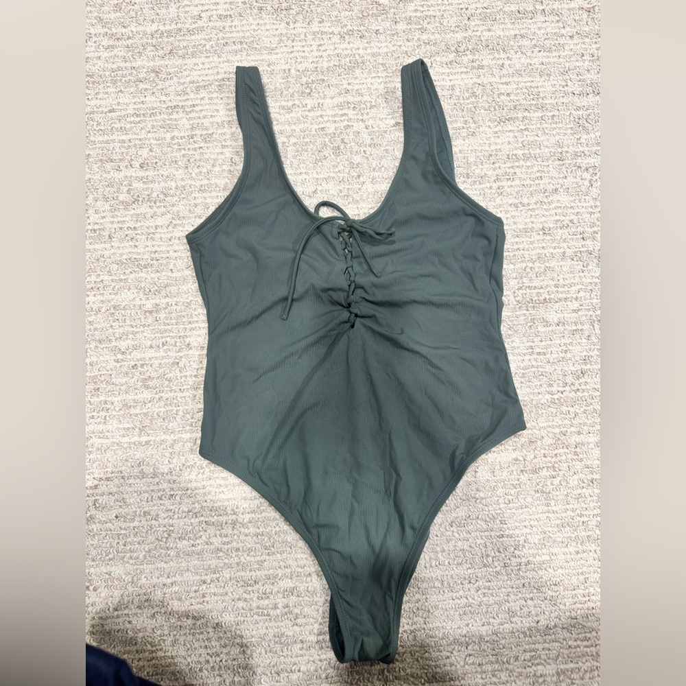 Xhilaration Olive Green One Piece Bathing Suit